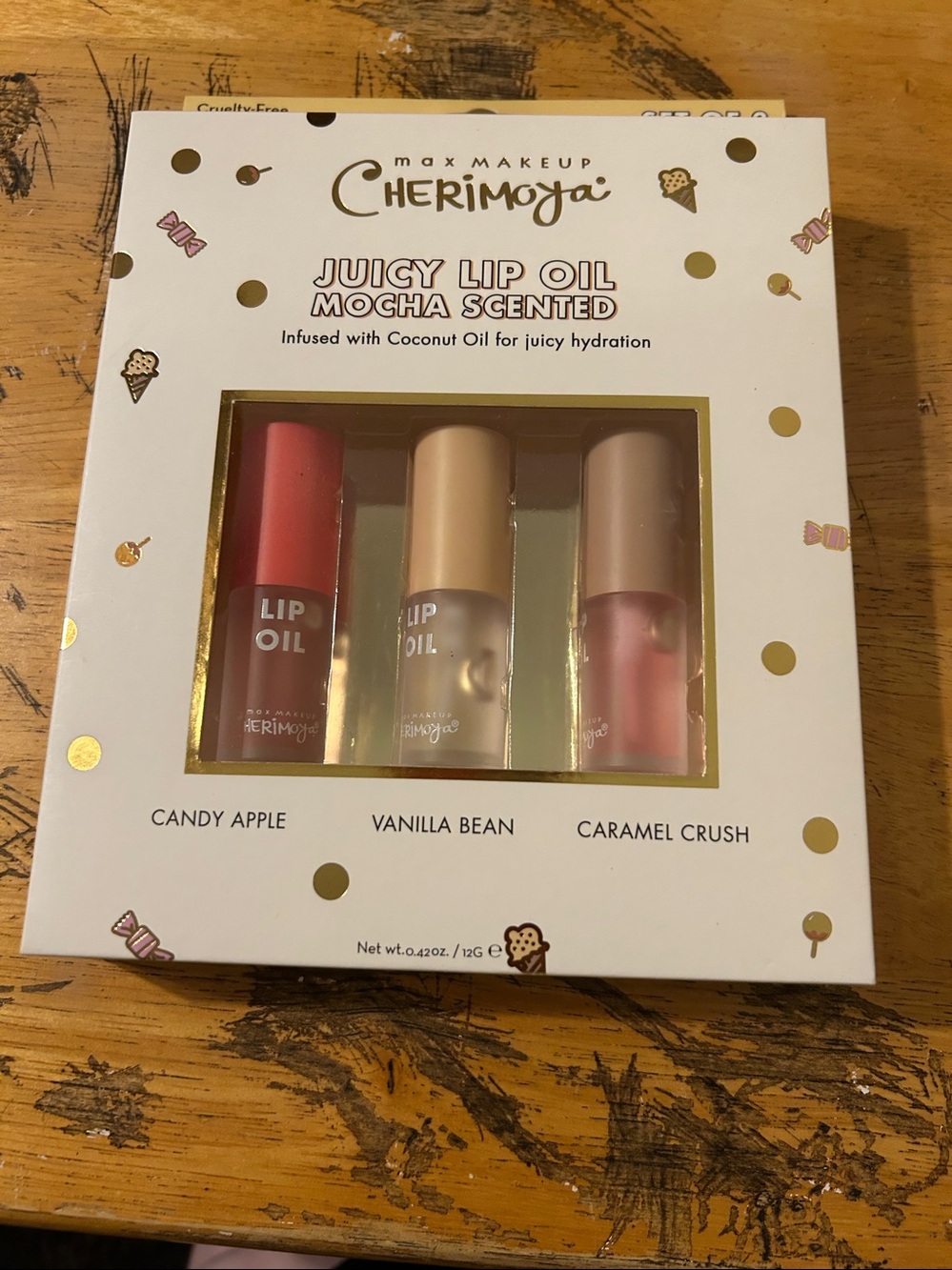 Cherimoya Lip Oil Set - Mocha Scented (Candy Apple, Vanilla Bean, Caramel Crush